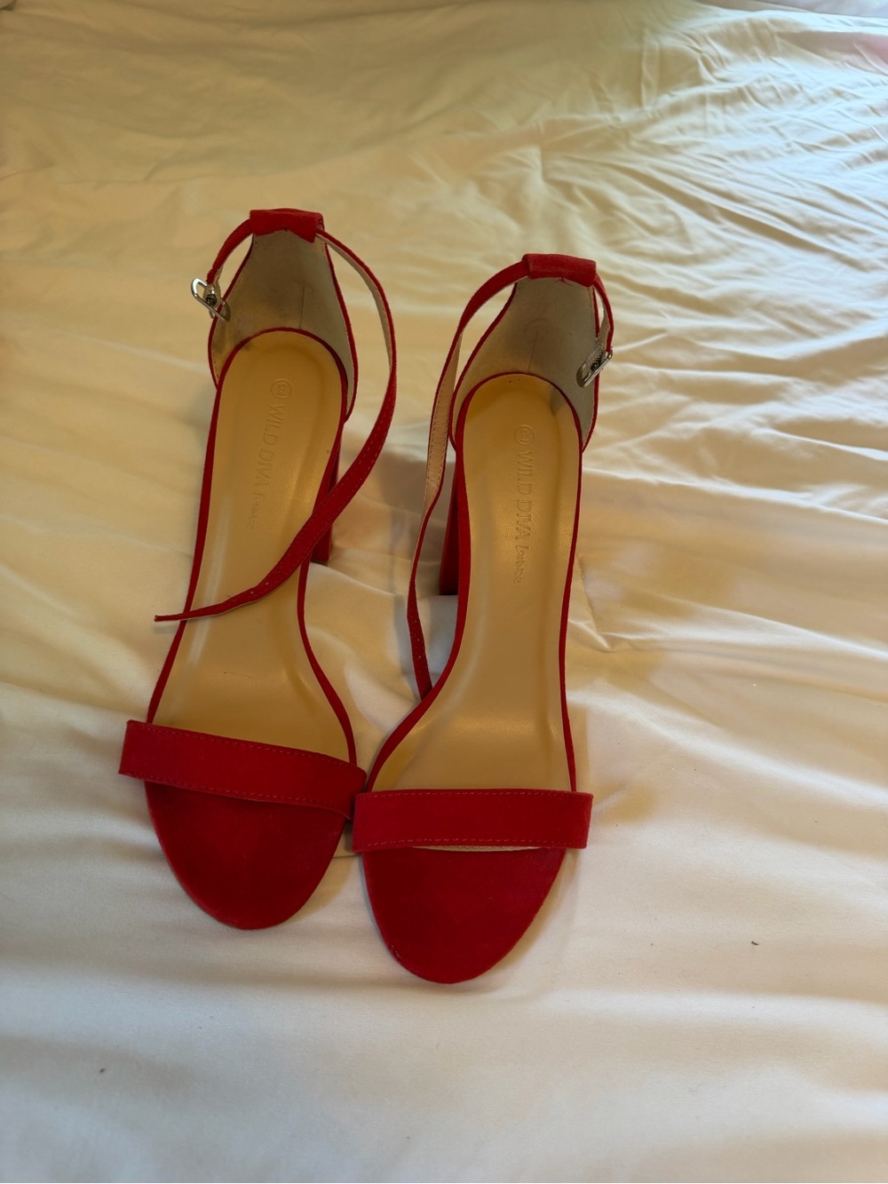 Red Chunky Heels